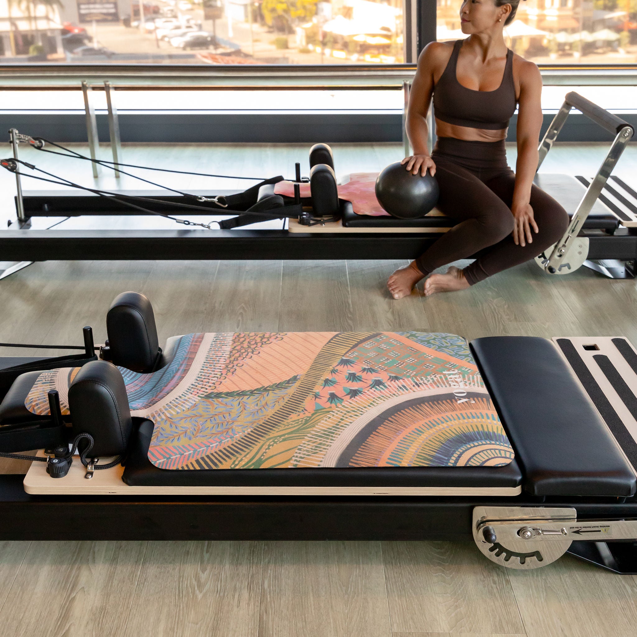 Non slip Microfiber Reformer Pilates mat by yogat