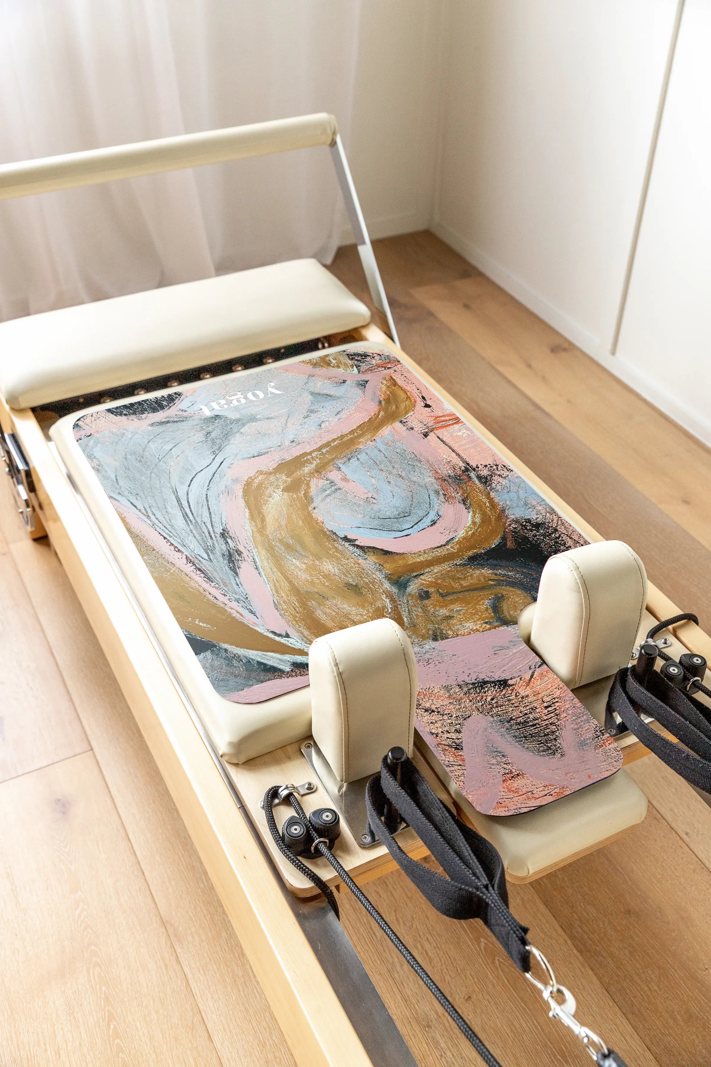 Add style and stability to your Pilates routine with yogat’s Calm in Chaos Reformer Mat by Pav Spencer. PVC-free, non-slip, and eco-friendly—designed to fit most reformer machines and elevate your studio practice.
