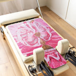 Becoming You Reformer Pilates Mat by Pav Spencer and yogat – eco-friendly and PVC-free, featuring non-slip microfiber with original Australian artwork. Fits most reformer machines; lightweight and machine washable.