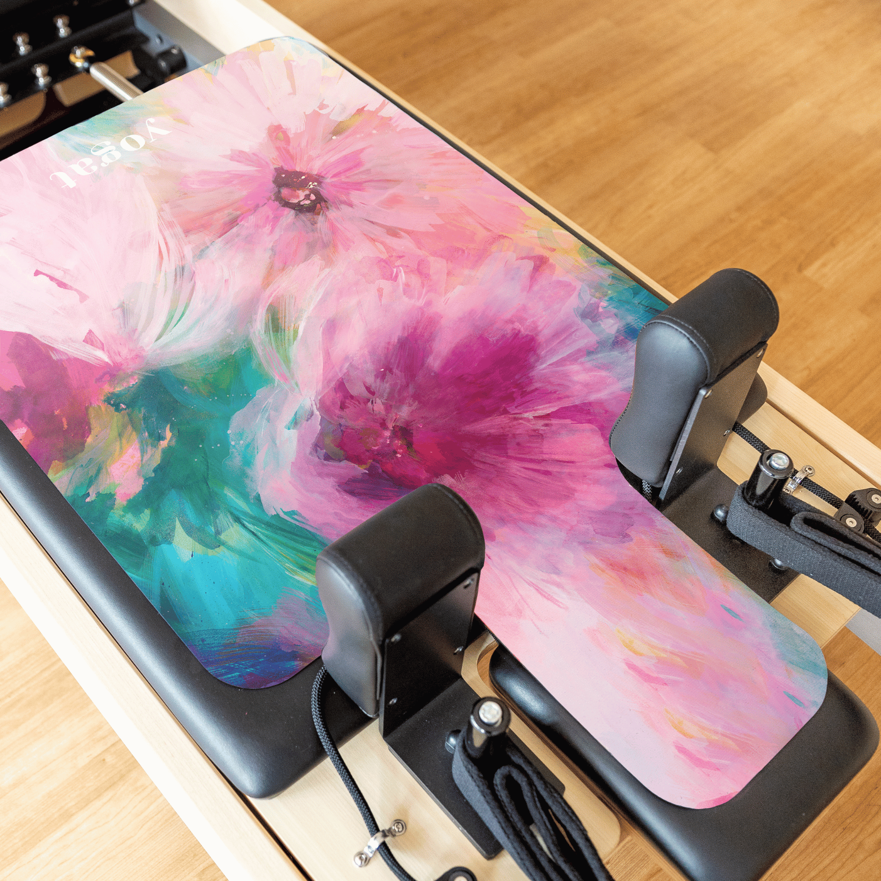 High-grip Pilates reformer mat crafted from recycled materials, designed for comfort and support.