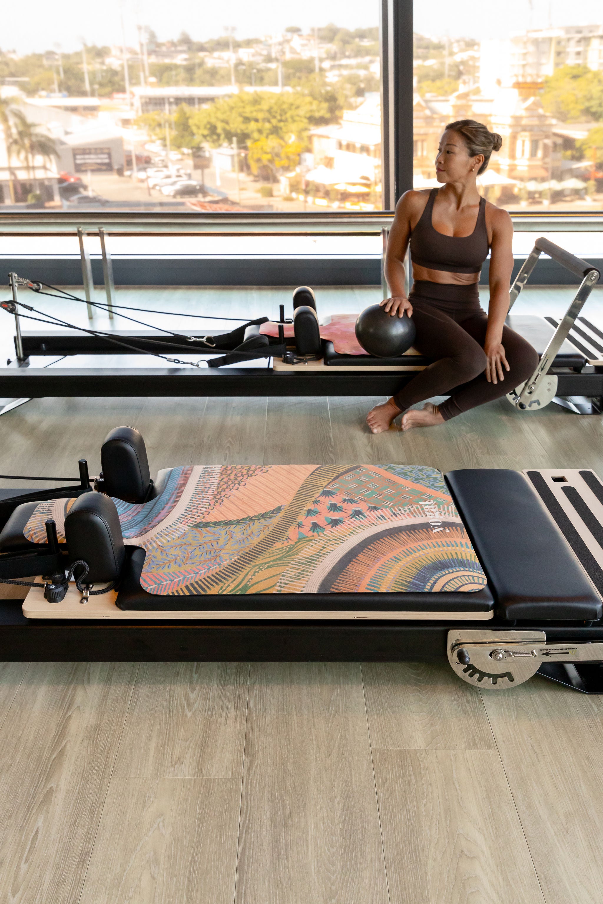 Non slip Microfiber Reformer Pilates mat by yogat

