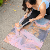 Practice with confidence on yogat’s eco-friendly yoga mat—PVC and phthalate-free, with an extra-grip microfiber surface ideal for hot yoga. Lightweight, travel-ready, and designed in Australia with artistic flair.
