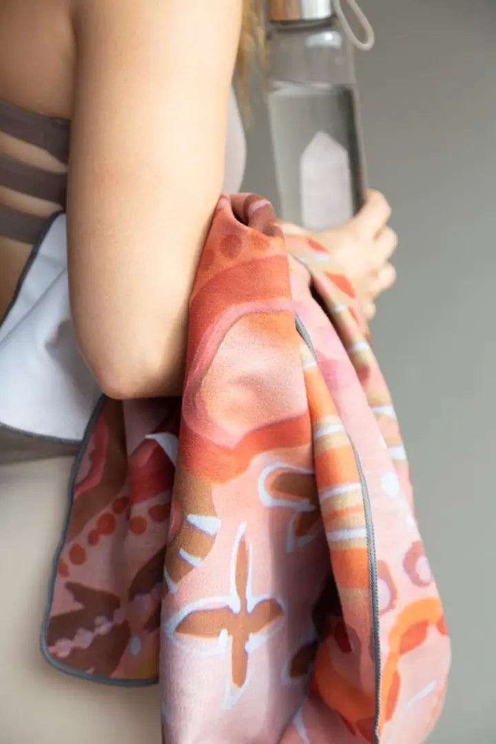 Soft, lightweight microfibre towel – part of yogat’s Glow Down Bundle for sauna or studio recovery.