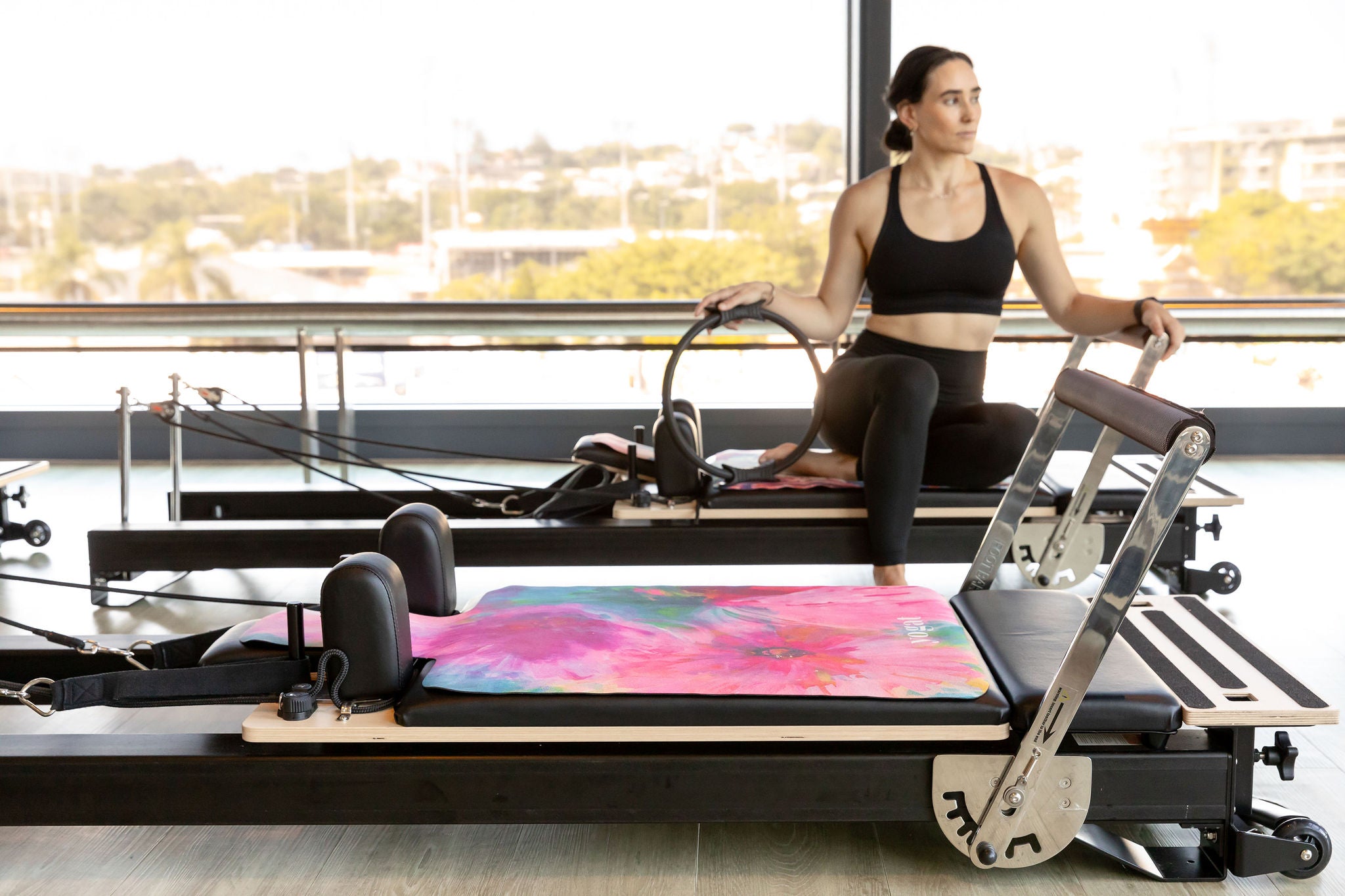 Non slip Microfiber Reformer Pilates mat by yogat

