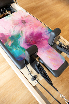 High-grip Pilates reformer mat crafted from recycled materials, designed for comfort and support
